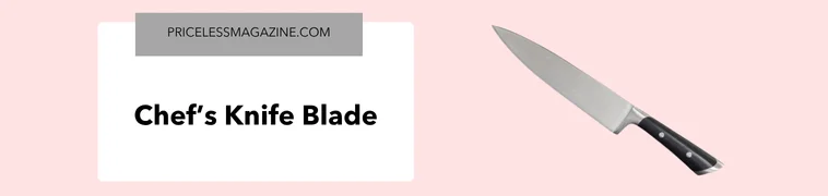 Chef's knife blade measuring exactly 8 inches — a reliable everyday size reference