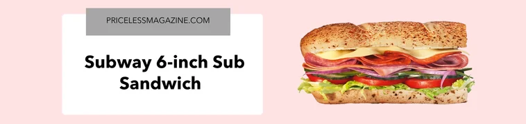 Subway 6-inch sub sandwich