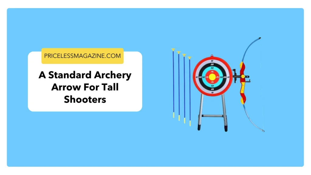 A standard archery arrow for tall shooters