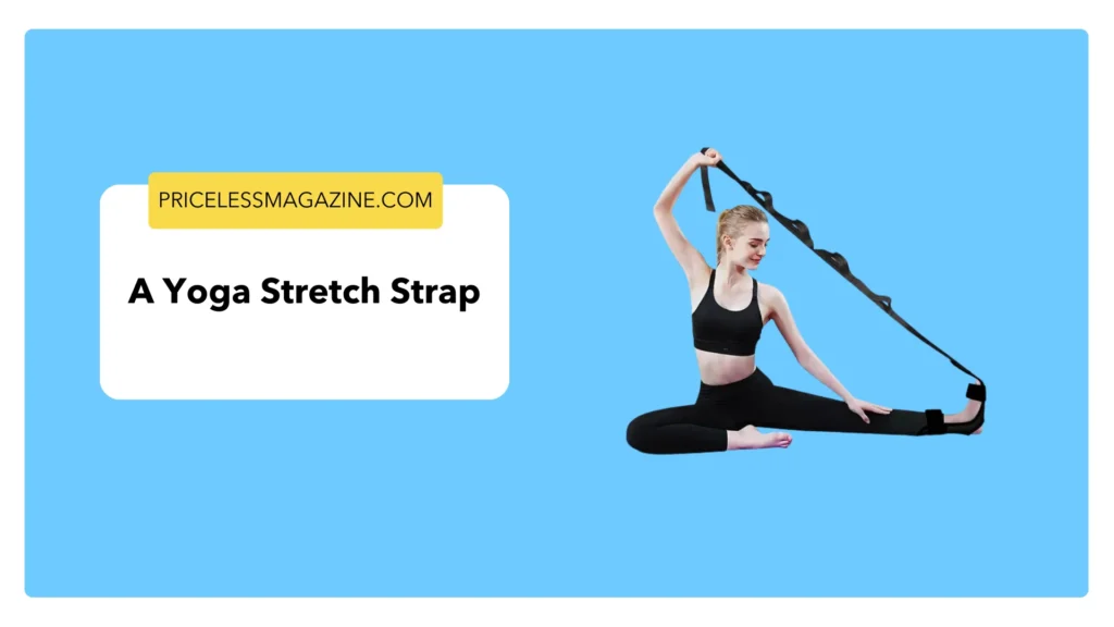 A yoga stretch strap