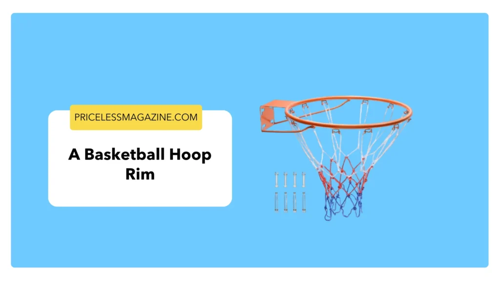 A basketball hoop rim