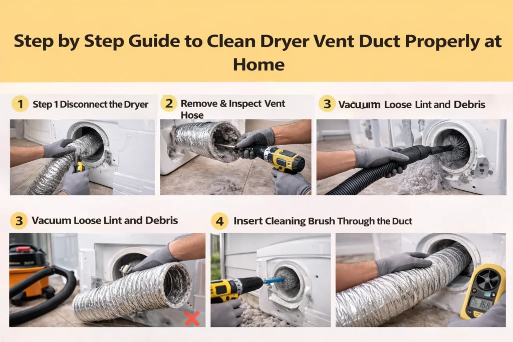 Step by Step Guide to Clean Dryer Vent Duct Properly at Home