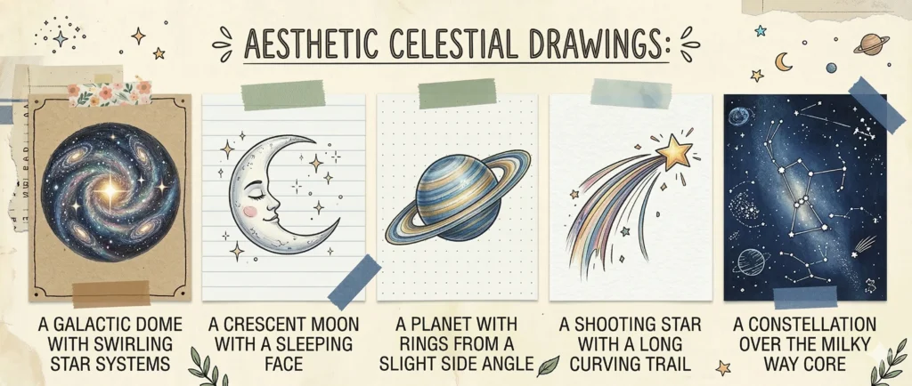 Aesthetic Celestial Drawings