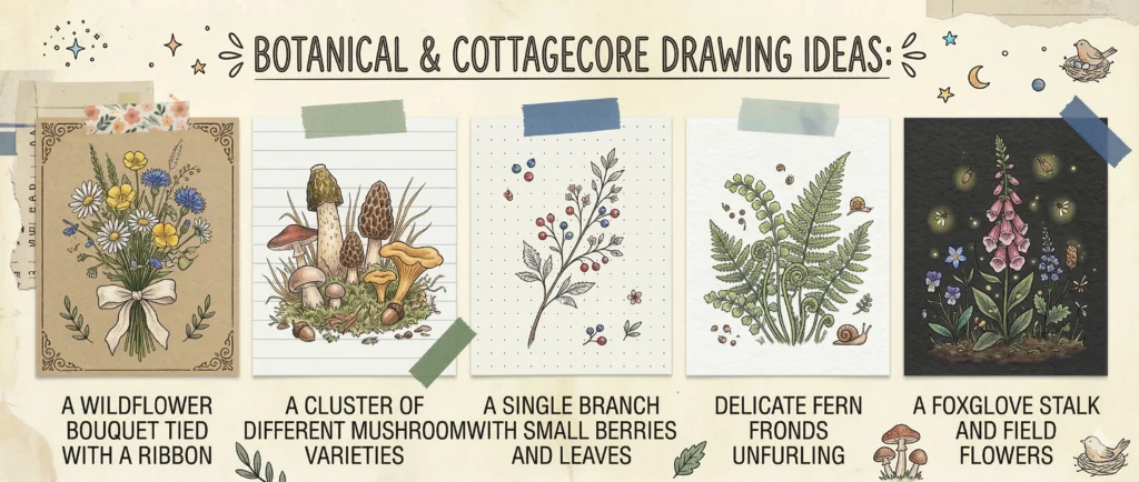 Botanical and Cottagecore Drawing Ideas