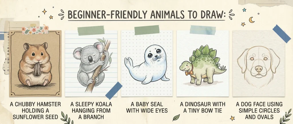 Easy Cute Animal Drawings