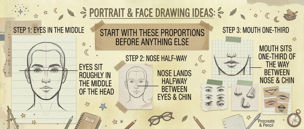 Portrait and Face Drawing Ideas