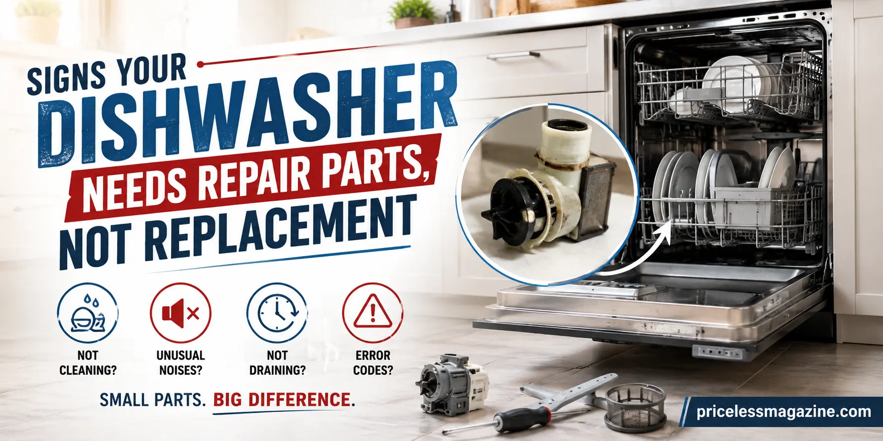 Signs Your Dishwasher Needs Repair Parts, Not Replacement